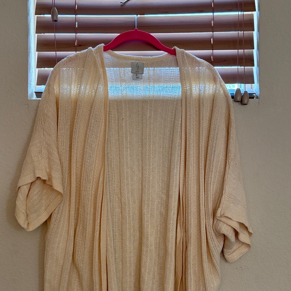 Joie Cream Open-Front Cardigan